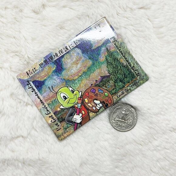 🔮 5/$25 Disney Pinocchio Jiminy Cricket Earth Day 1999 Pin - Picture 2 of 2